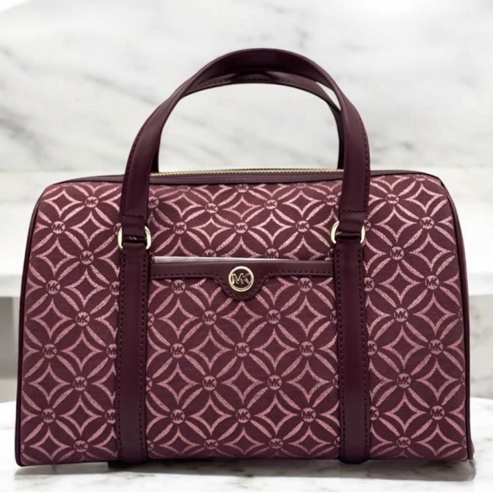Michael Kors Medium Travel Duffle Satchel Bag Ox Blood Multi